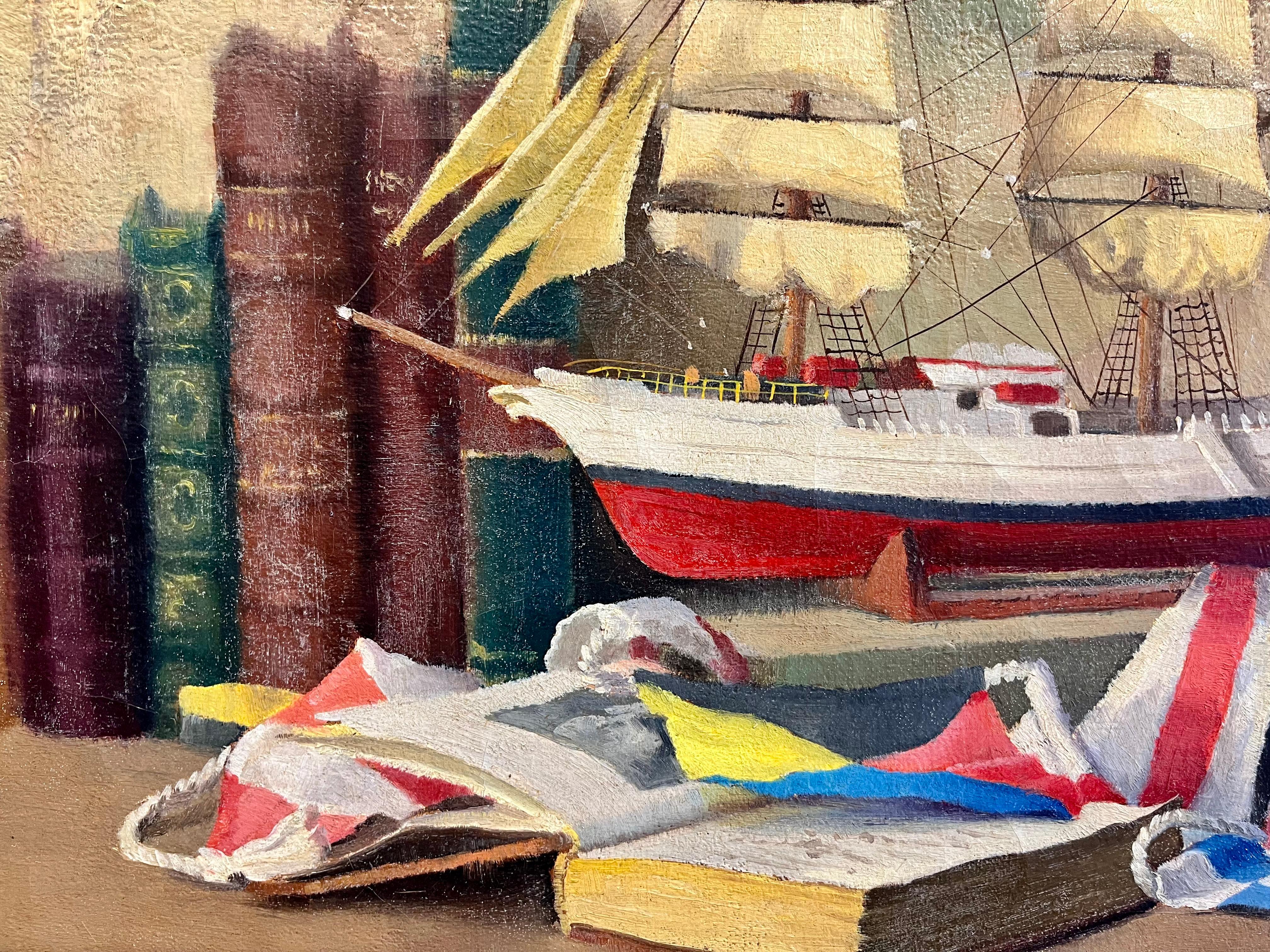 Nautisches Stilleben (Beige), Still-Life Painting, von Robert Chiailloux