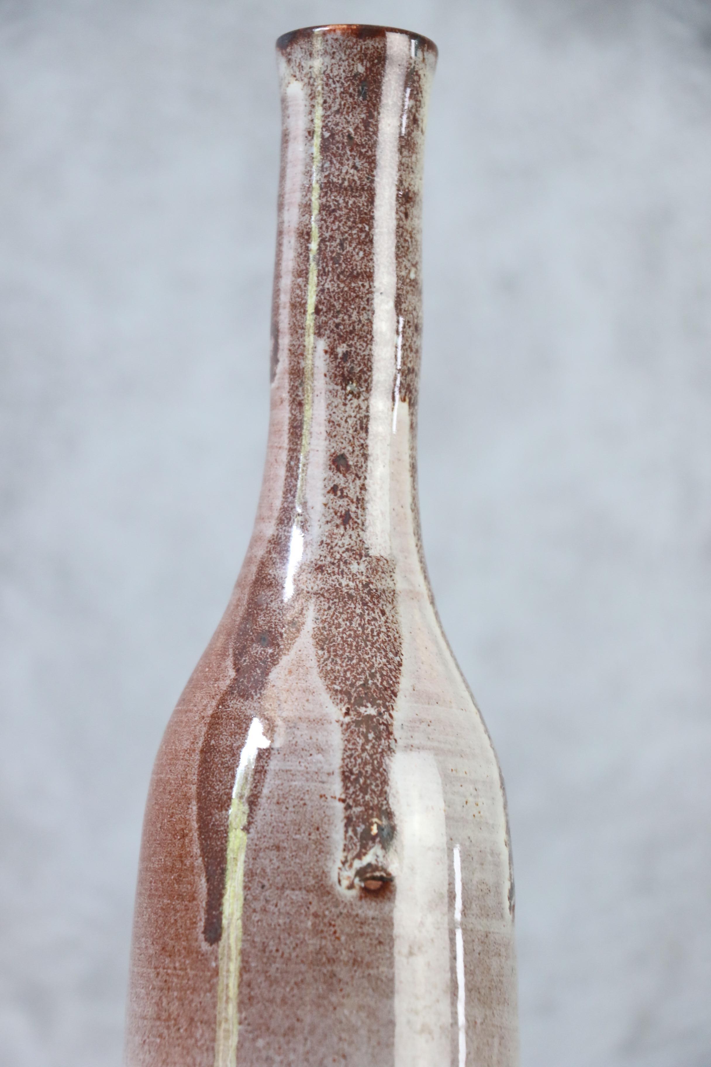 French Mid-Century Modern Ceramic Vase by Robert Chiazzo — Ruelland For Sale 2