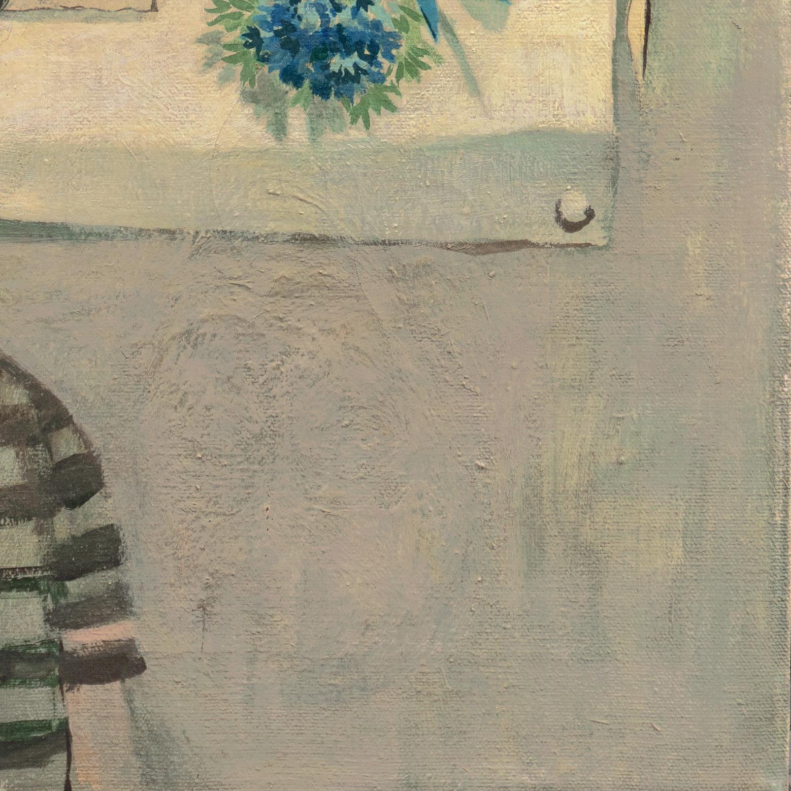 „Blue Eyed Girl“, PAFA, Philadelphia Museum, Pennsylvania, Künstlerin, Trompe L'Oeil, Trompe (Braun), Portrait Painting, von Robert Childers