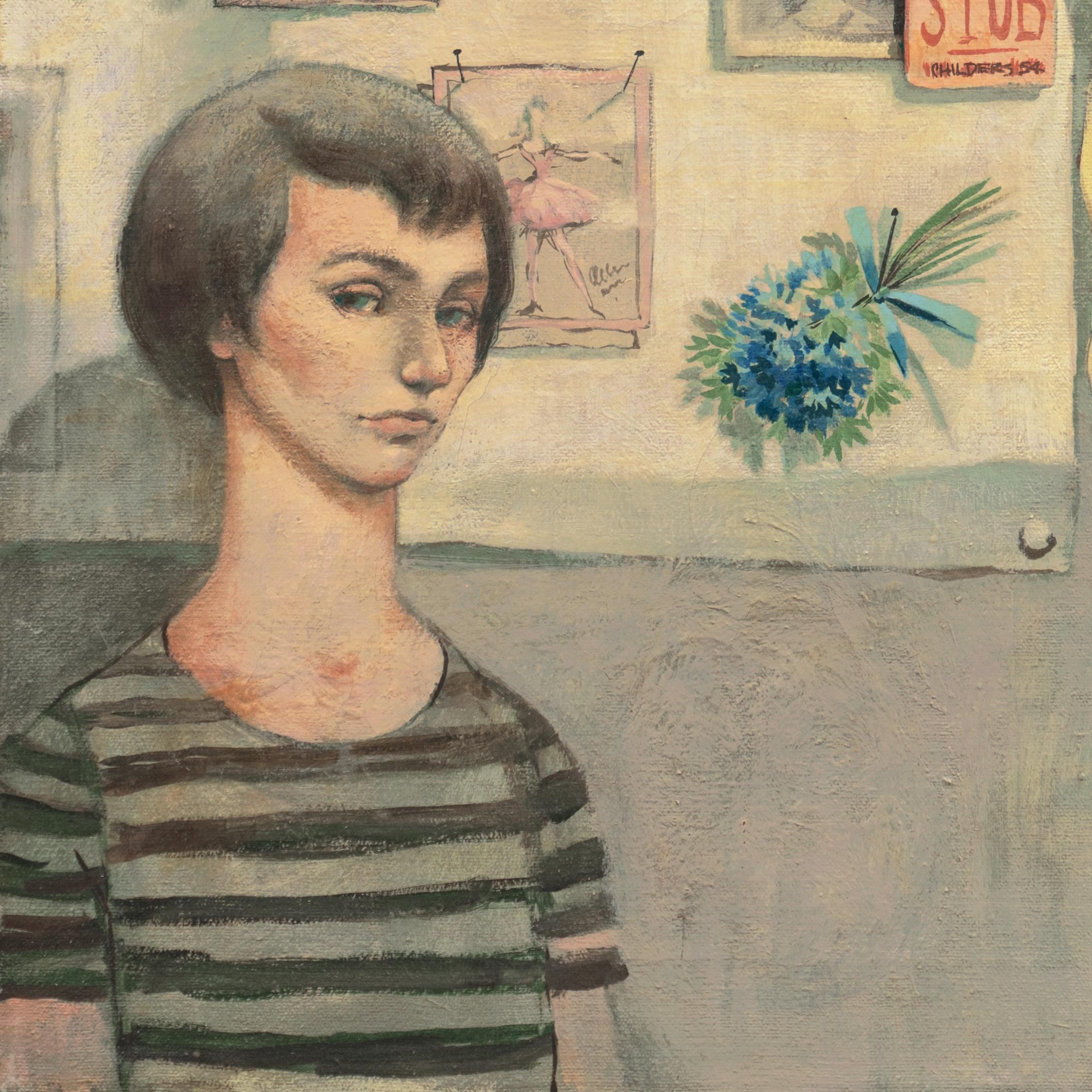 « Blue Eyed Girl », PAFA, Philadelphia Museum, Pennsylvania Artist, Trompe L'Oeil en vente 2