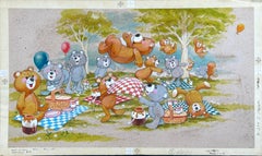 Teddy Bear Picnic (Children's bedroom decor Illustration)