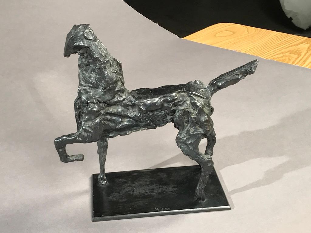 
ROBERT CLATWORTHY (b1928)
HORSE, No2, Series of 9
28cm
Bronze
Stamped with initials

Clatworthy produced his most important works during the early 1980’s.
Horse is powerful expression for the intense force of movement and vitality of the