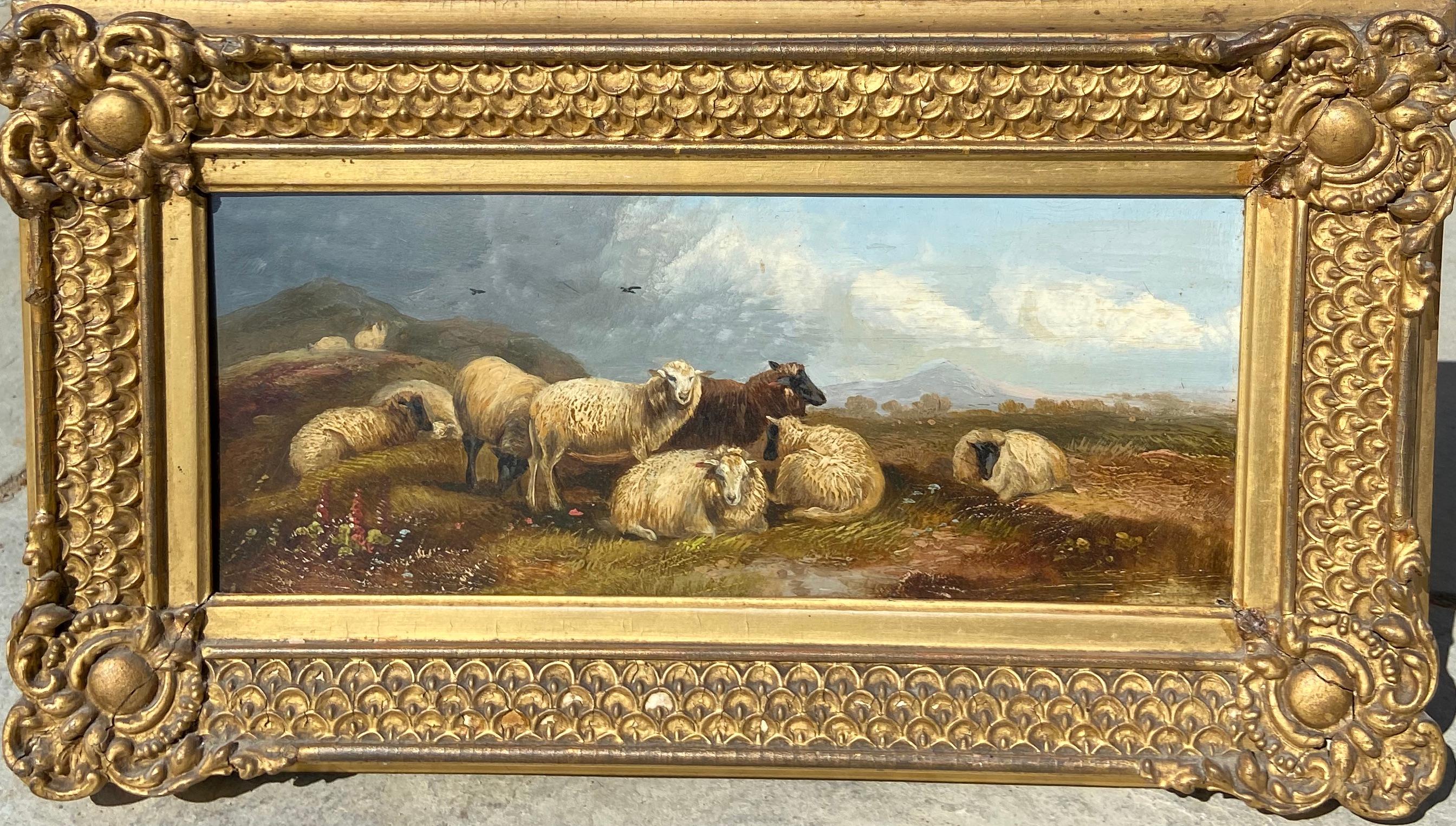 antique sheep painting
