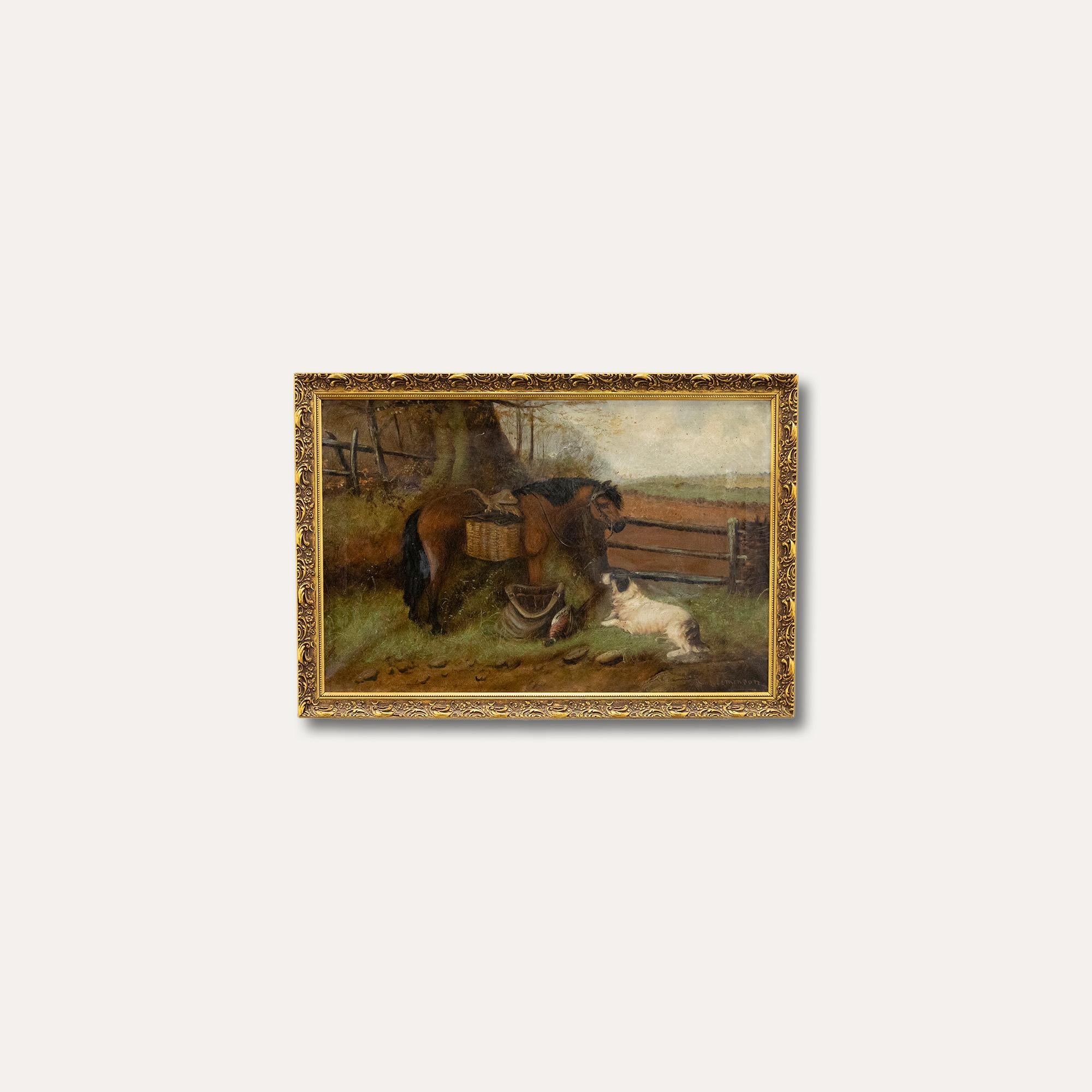 Robert Cleminson (1860-1886) - Olio del XIX secolo, pony e setter 3