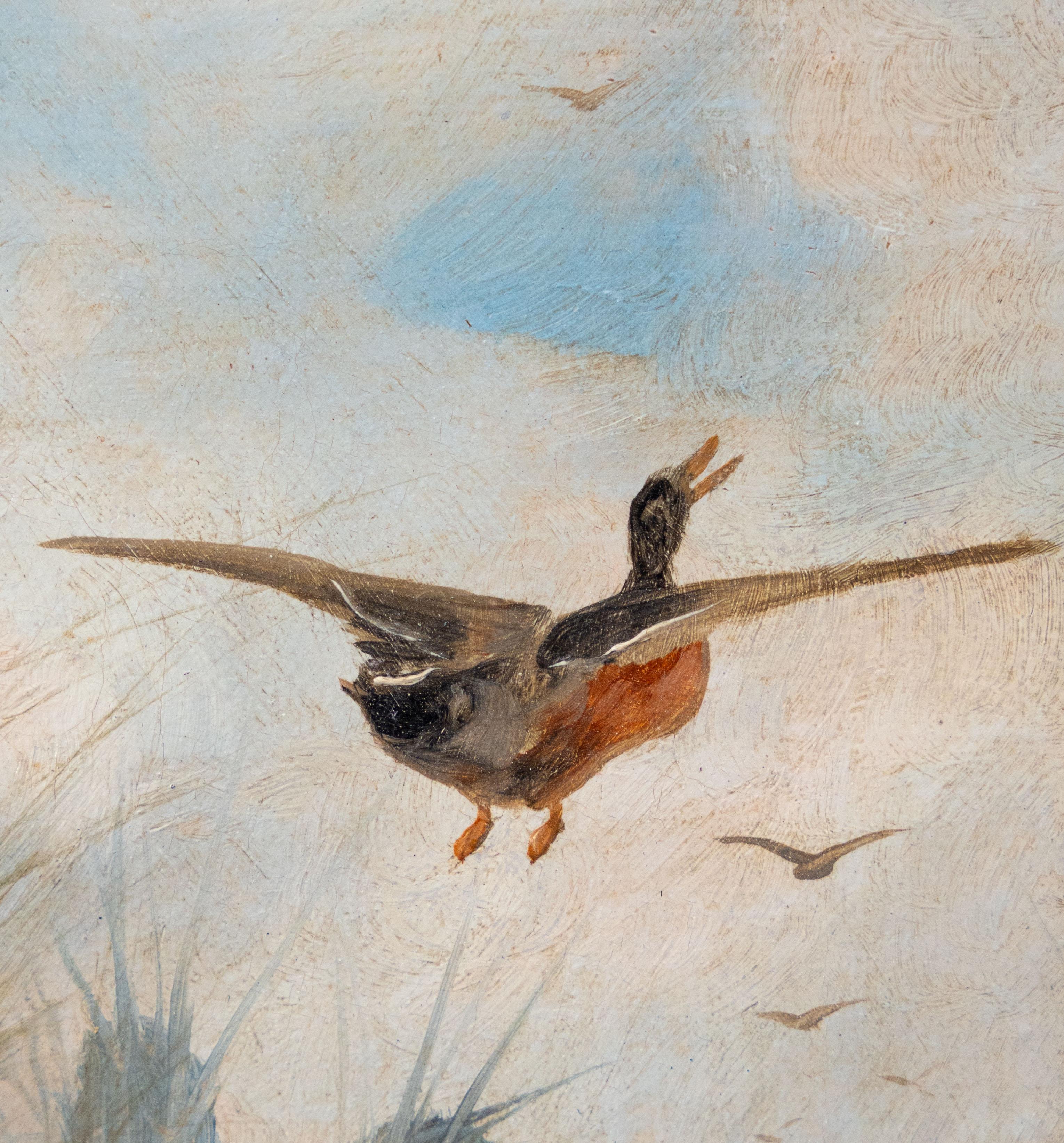 Two dogs chasing a duck overt the water, attributed to Robert Cleminson For Sale 2