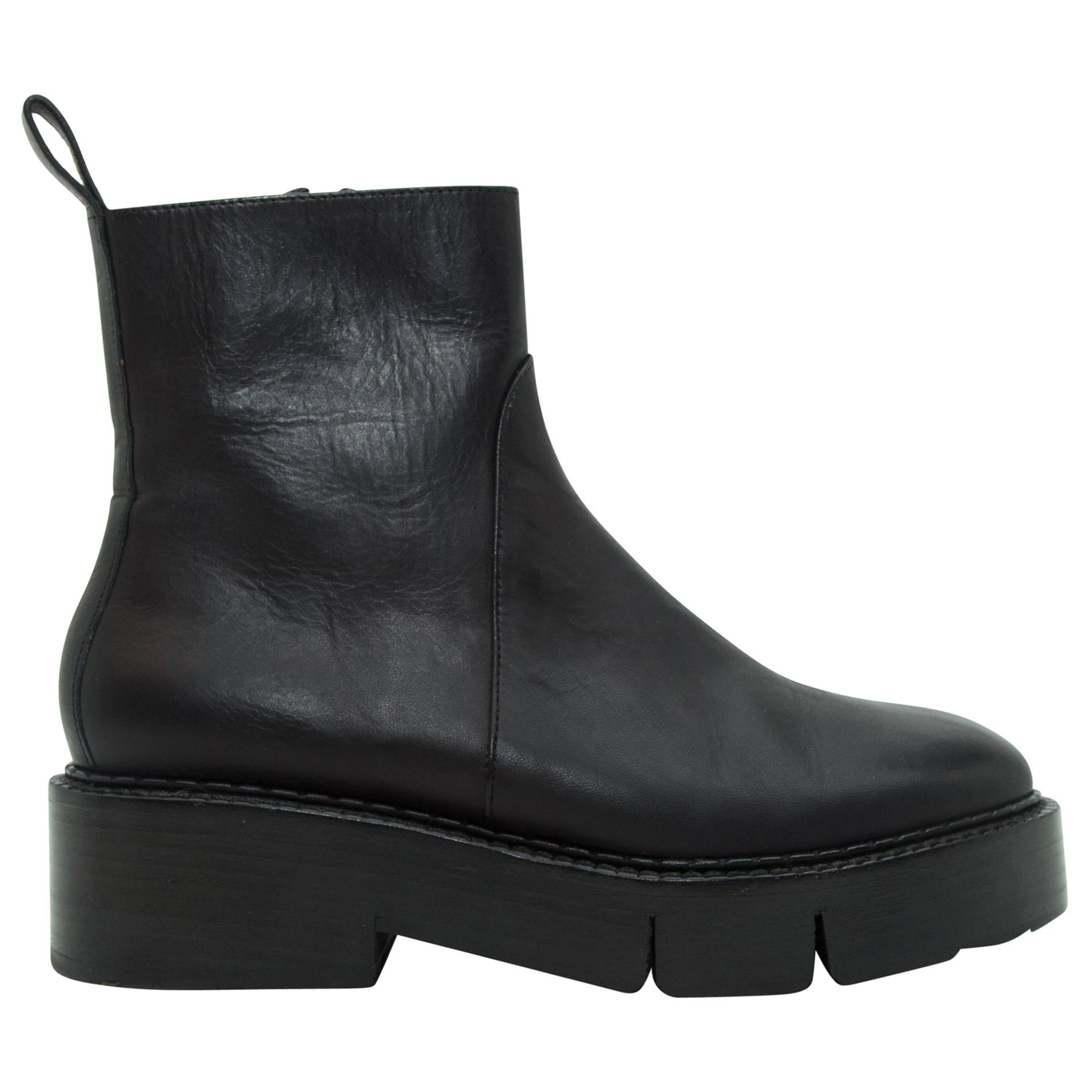 Robert Clergerie Black Leather Ankle Boots