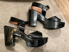 Robert Clergerie Black Leather Heeled Sandals 39.5