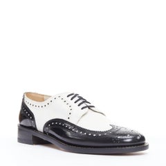 ROBERT CLERGERIE black white leather bicolor derby brogue UK7 EU40