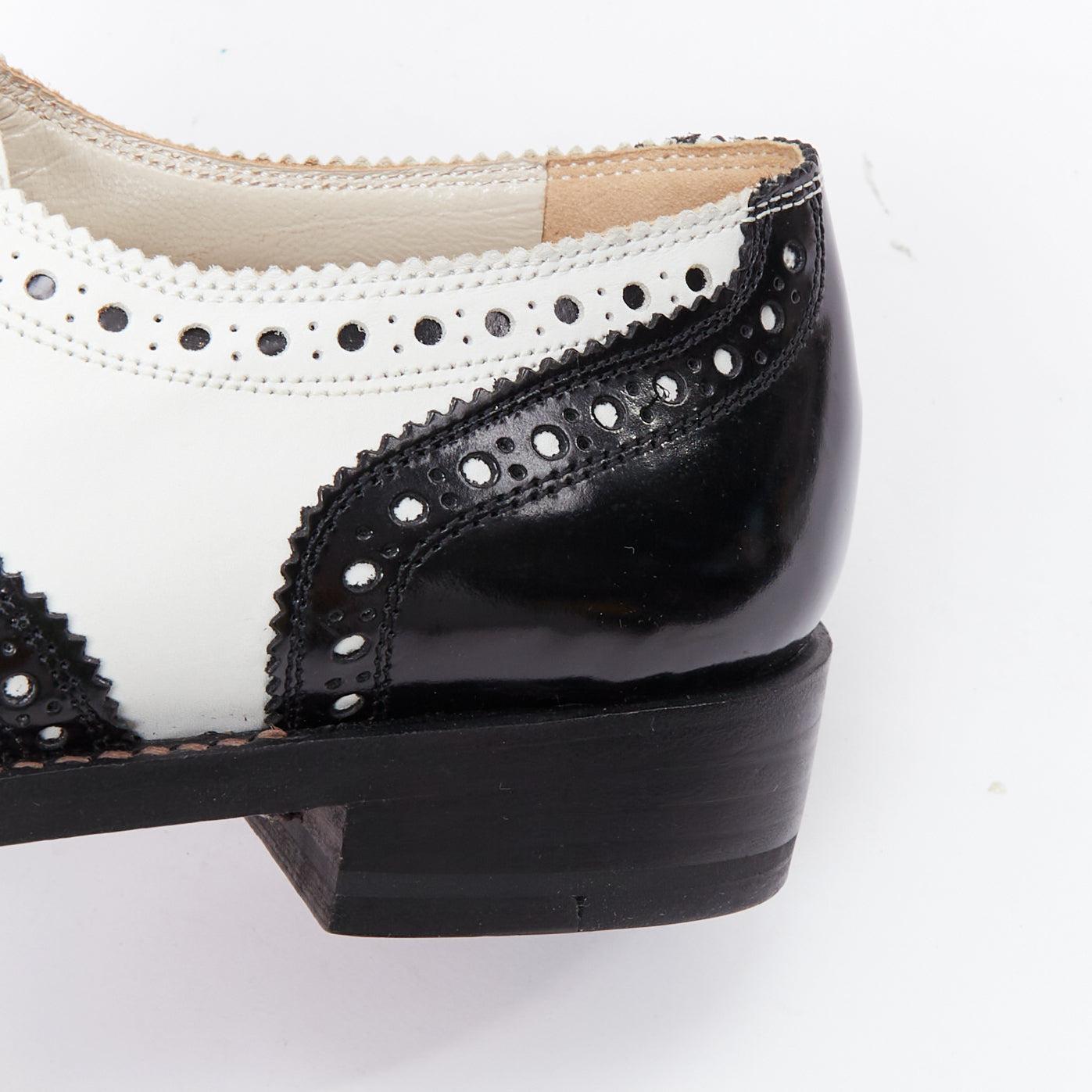 ROBERT CLERGERIE black white leather bicolor derby brogue UK7 EU40 For Sale 3