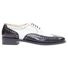 ROBERT CLERGERIE black white leather bicolor derby brogue UK7 EU40