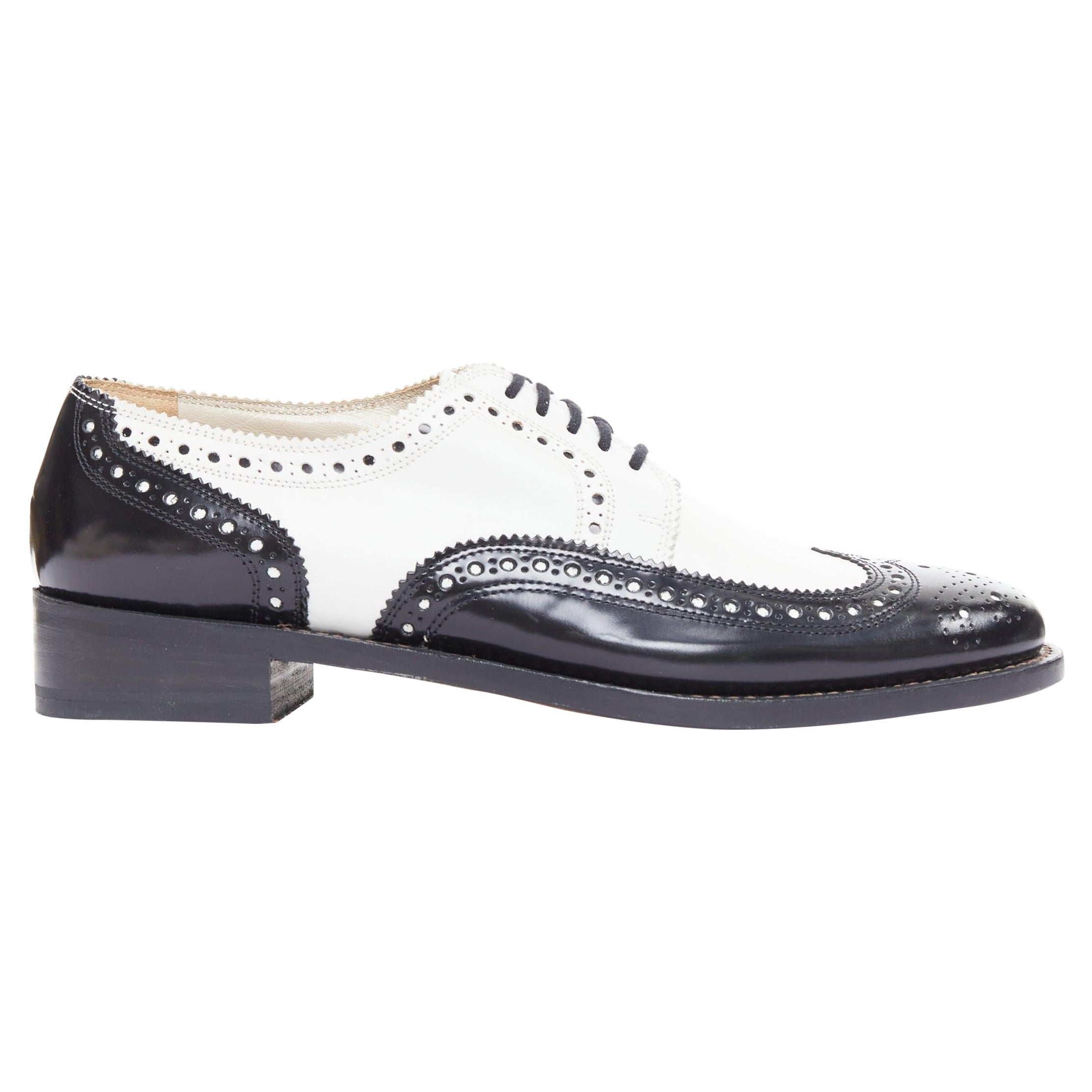ROBERT CLERGERIE derby in pelle nera bianca bicolore UK7 EU40