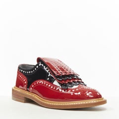 ROBERT CLERGERIE DISNEY Card Costume découpé à franges brogue rouge noire EU36