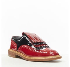 ROBERT CLERGERIE DISNEY Card Costume découpé à franges brogue rouge noire EU36