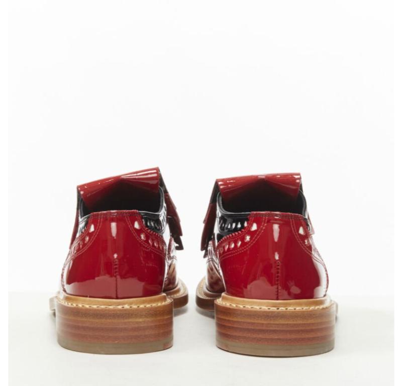 Women's ROBERT CLERGERIE DISNEY Card Suits cut out fringed red black brogue EU36 For Sale