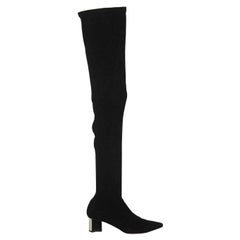 Robert Clergerie Over The Knee Stretch Suede Boots