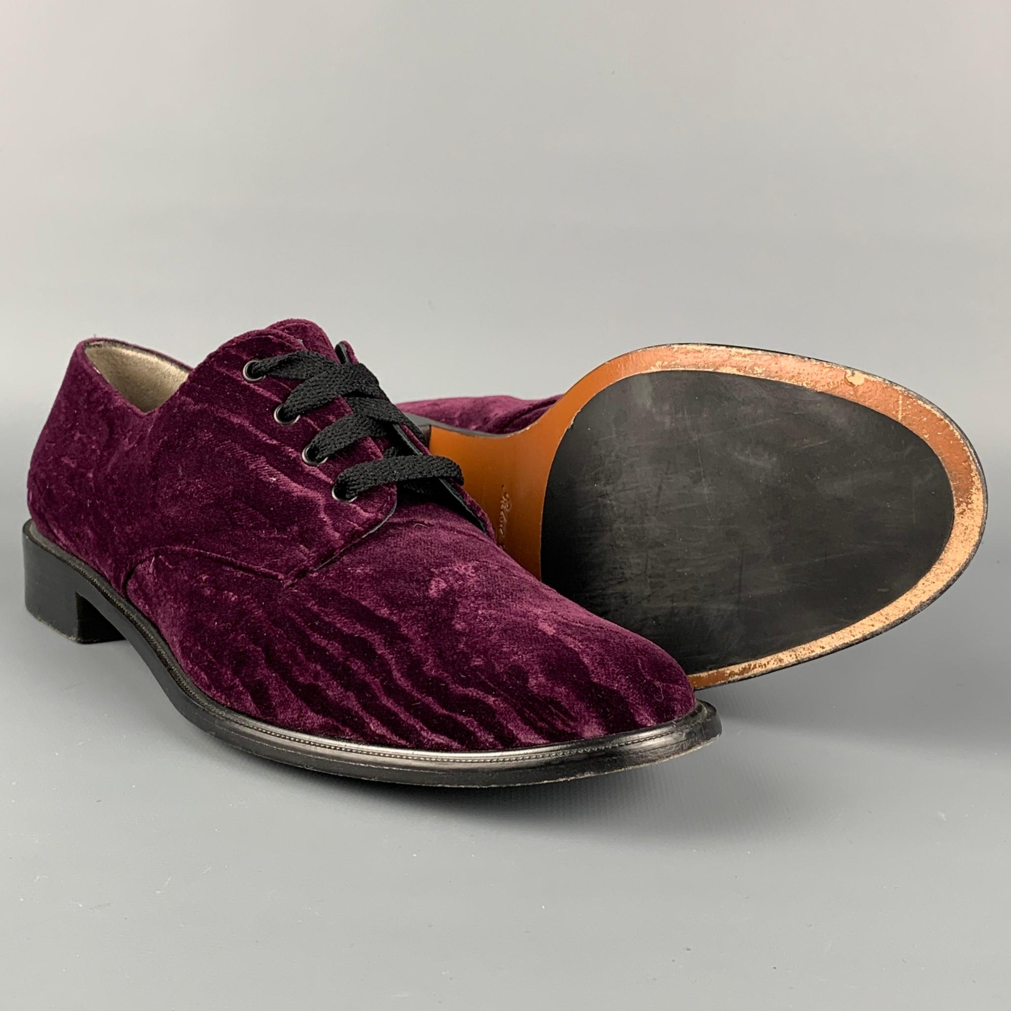 purple velvet shoes