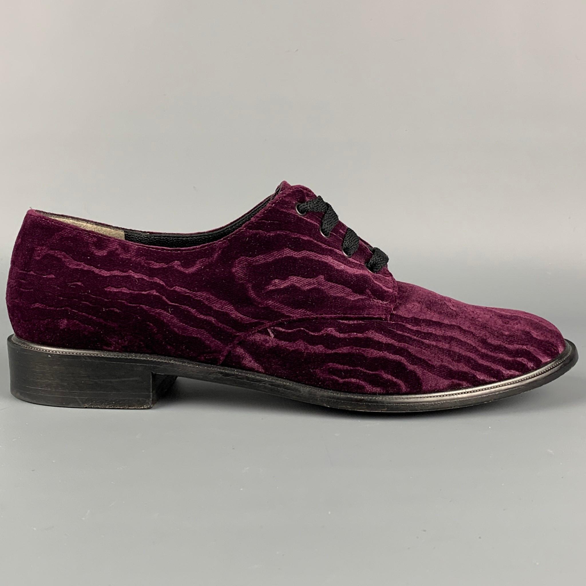 ROBERT CLERGERIE Size 8.5 Purple Velvet Jacquard Lace Up Shoes For Sale at  1stDibs