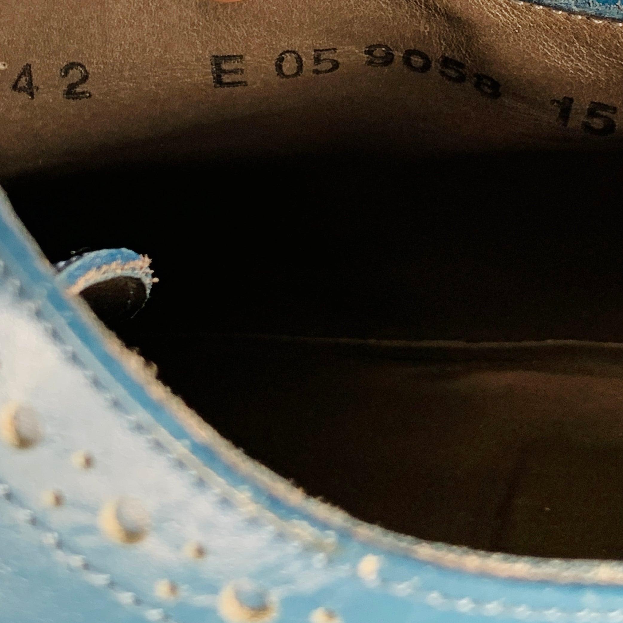 ROBERT CLERGERIE Talla 9 Negro Blanco Azul Cuero Perforado Espectador Zapatos con cordones en venta 5