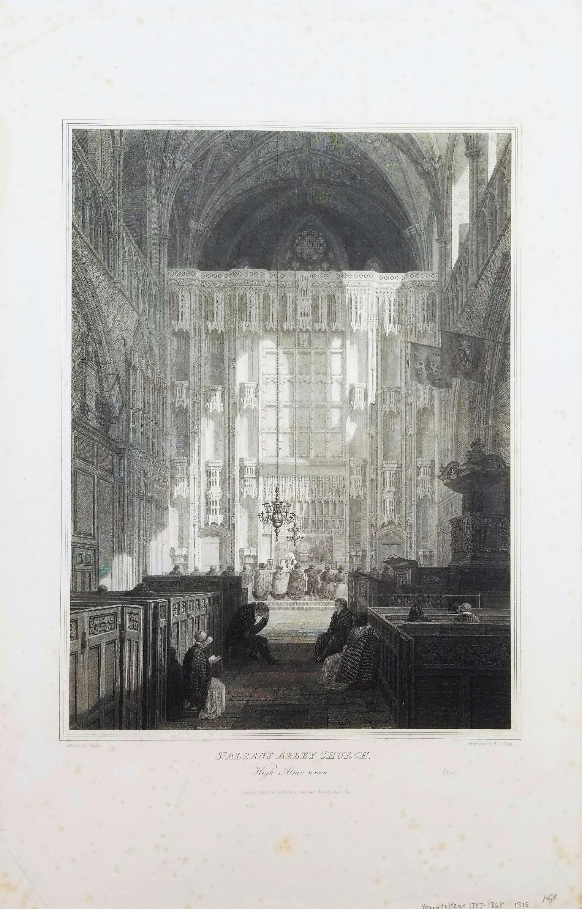 Écran du haut autel de l'église de l'abbaye de St. Alban's, Robert Clutterbuck Hertford Art en vente 1