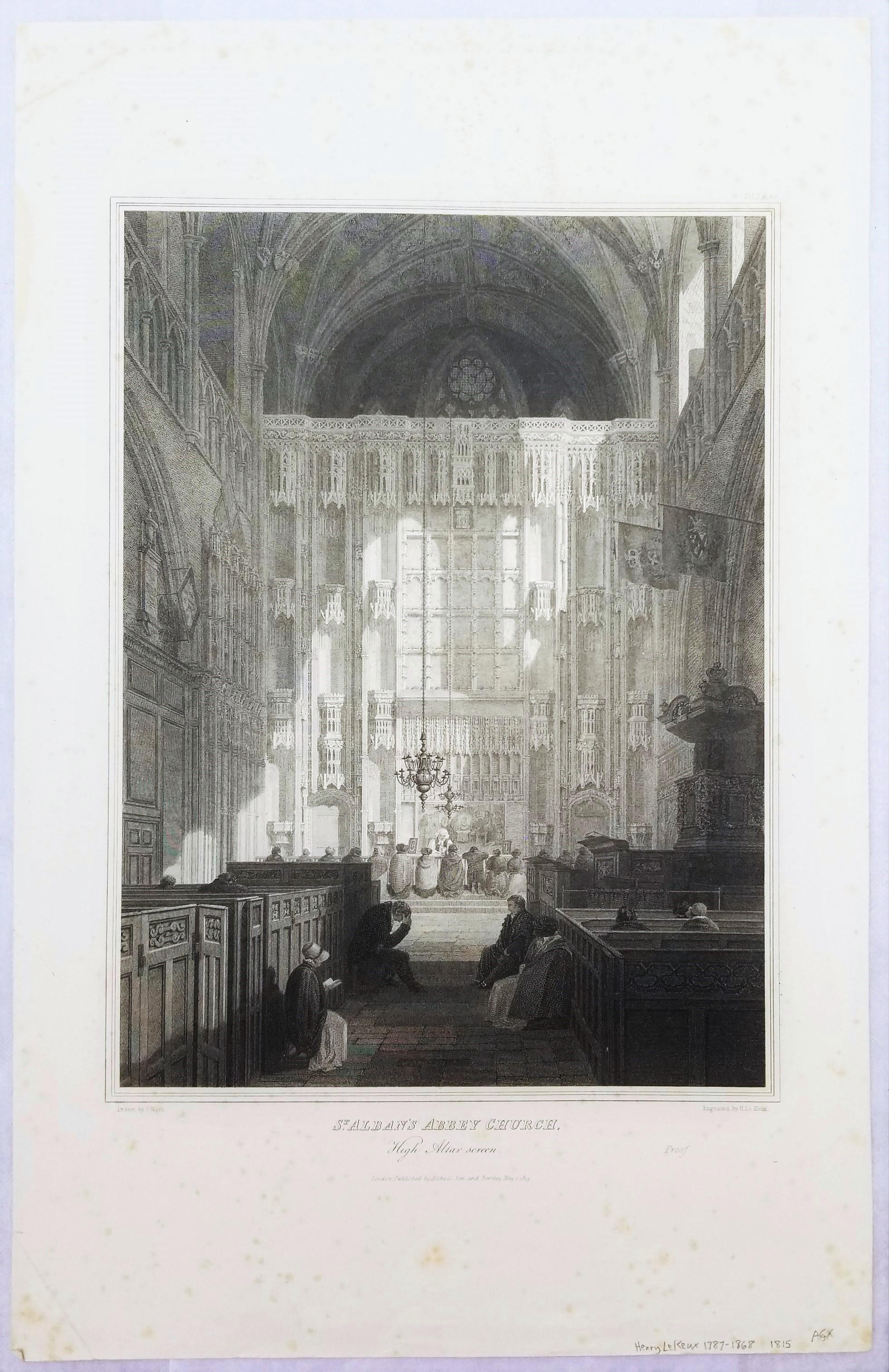 Écran du haut autel de l'église de l'abbaye de St. Alban's, Robert Clutterbuck Hertford Art en vente 2