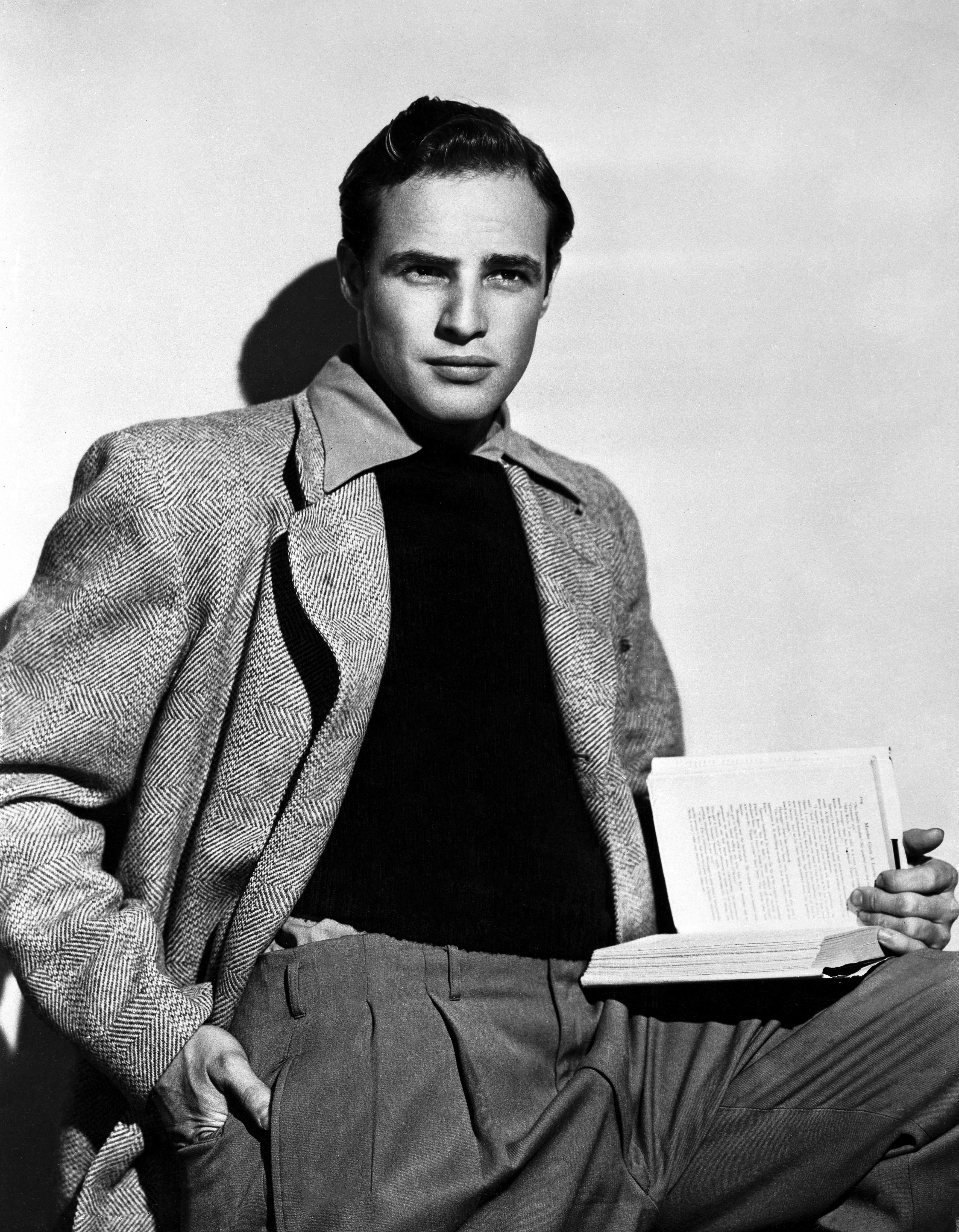 Robert Coburn Portrait Photograph - Marlon Brando with Book Fine Art Print
