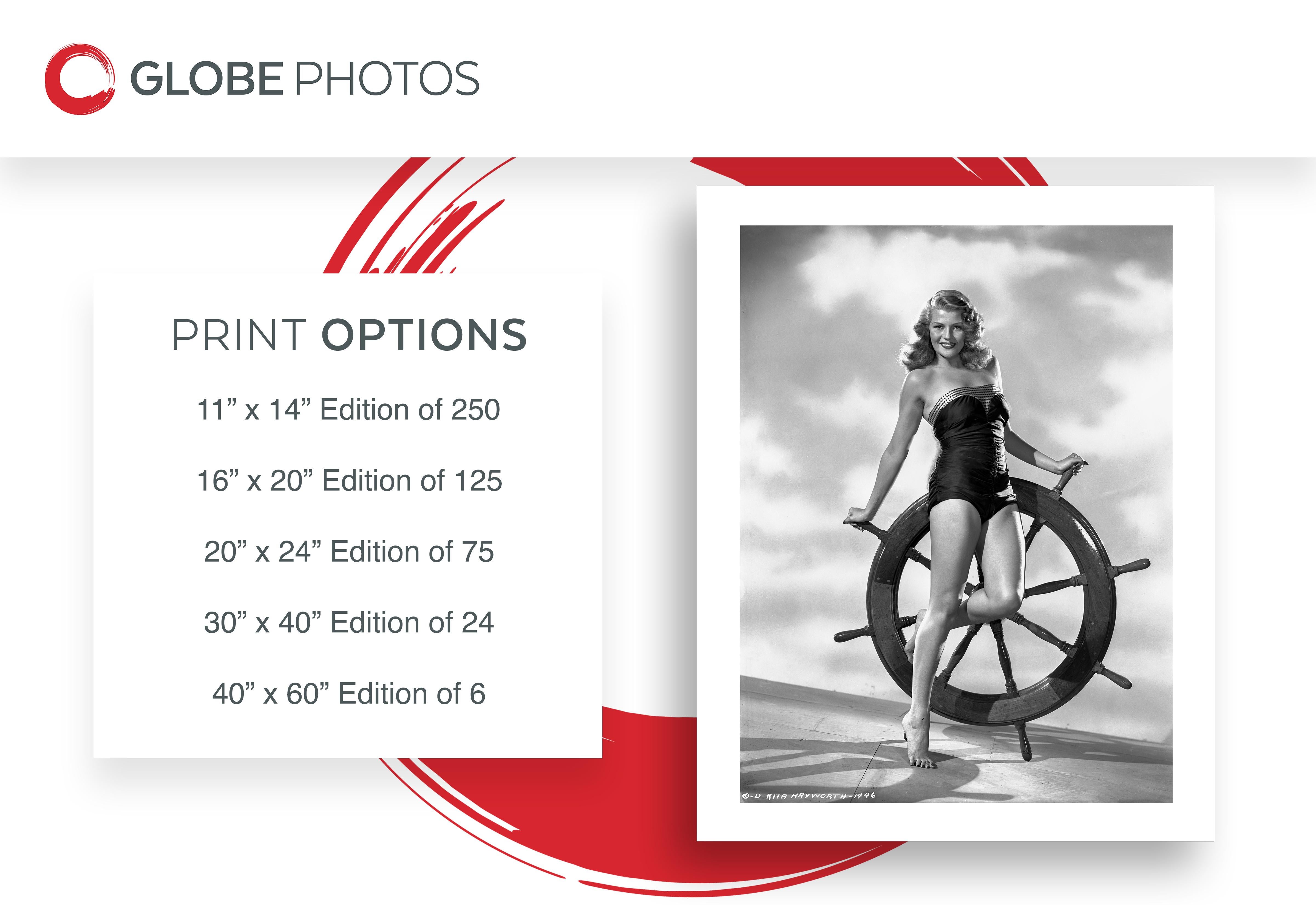 Rita Hayworth in schwenkbarem Anzug – Photograph von Robert Coburn