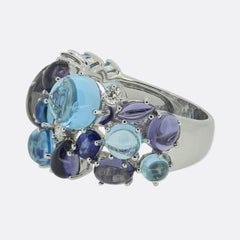 Roberto Coin Ring mit Iolith-Topas, Saphir und Diamant