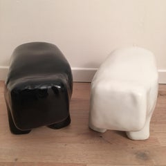 Robert Colas Signed Porcelain Animals, White or Black Bear, Limoges French