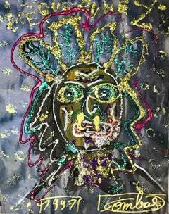 Le bouffeur de mèque jaune ! Robert Combas - Original Mixed media - Unique piece