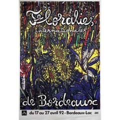 Affiche originale de 1992 de l'artiste français Robert Combas - Floralies Internationales