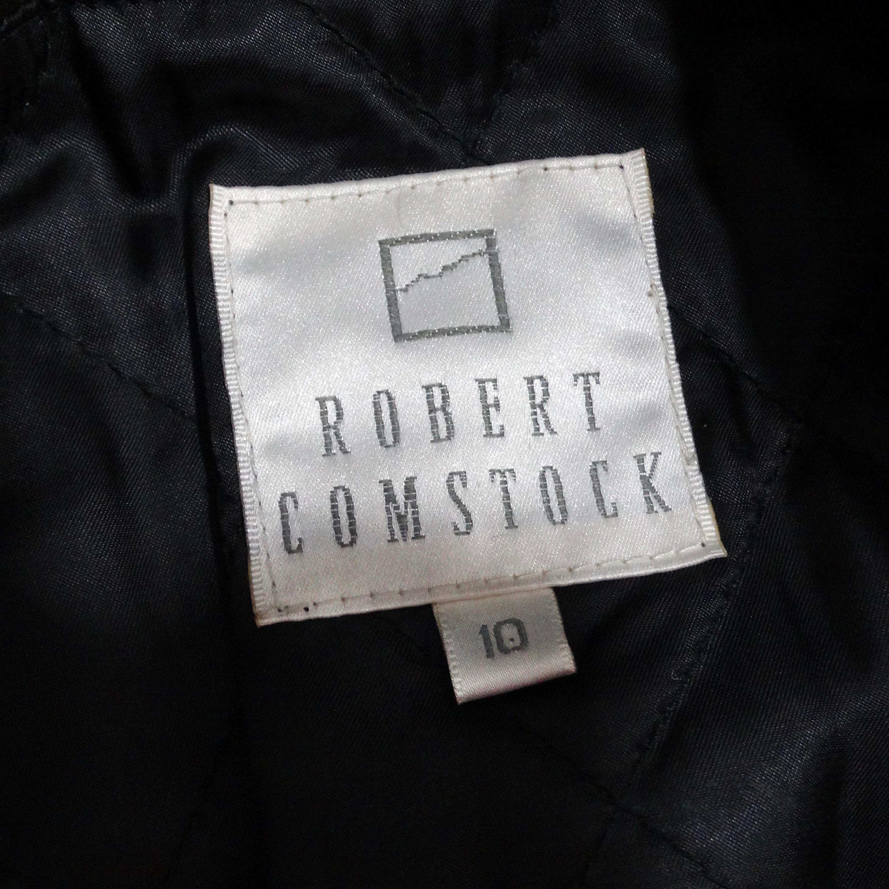 Robert Comstock 1980s Grey Belted Leather Moto Jacket 5