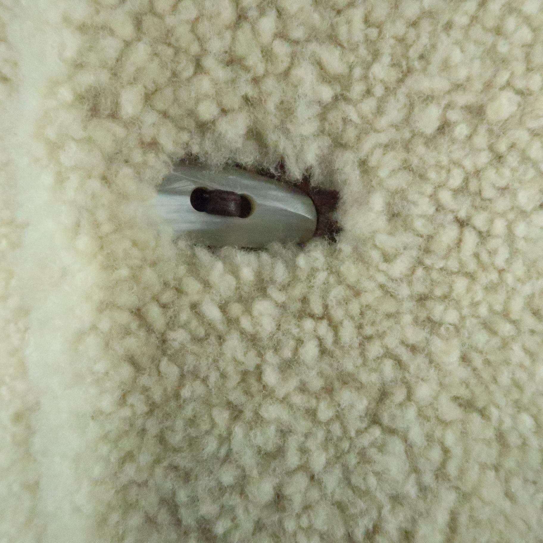 ROBERT COMSTOCK 42 Natural Solid Shearling Hooded Coat In Good Condition In San Francisco, CA