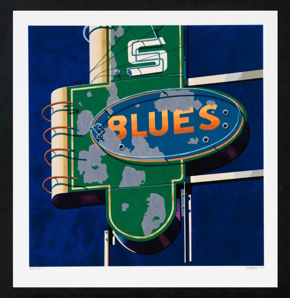 Robert Cottingham Landscape Print - BLUES