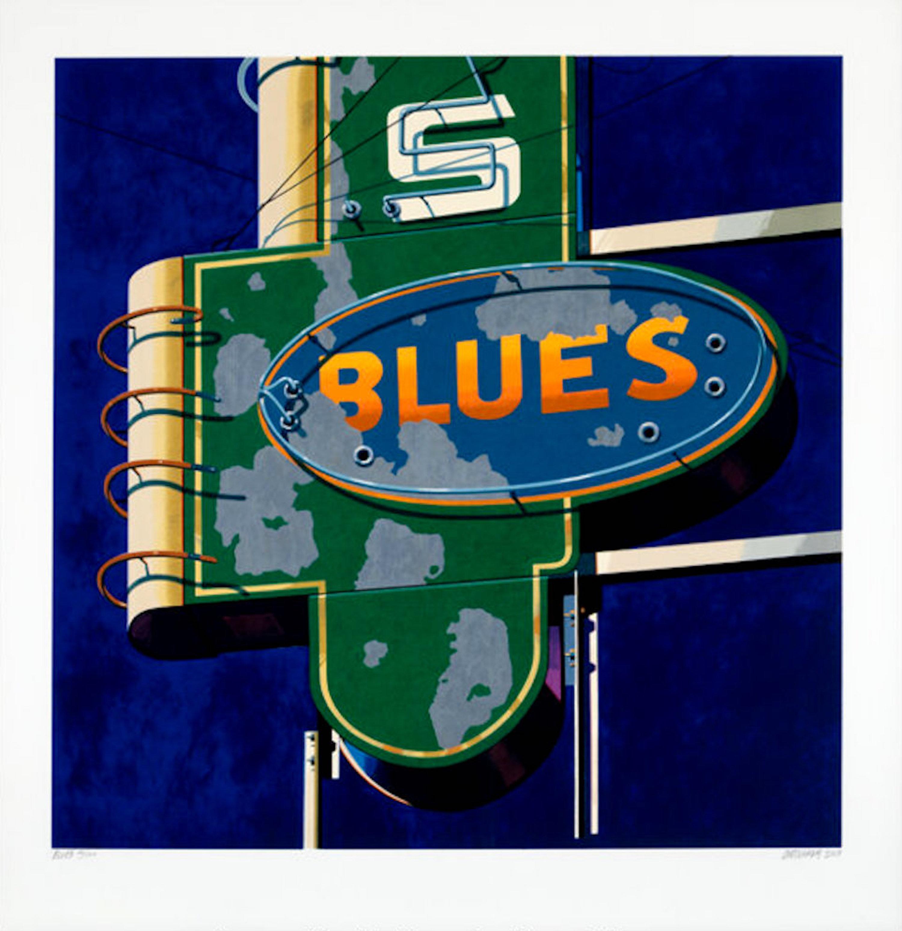 Blues, from the American Signs Portfolio (hand signed by Robert Cottingham)