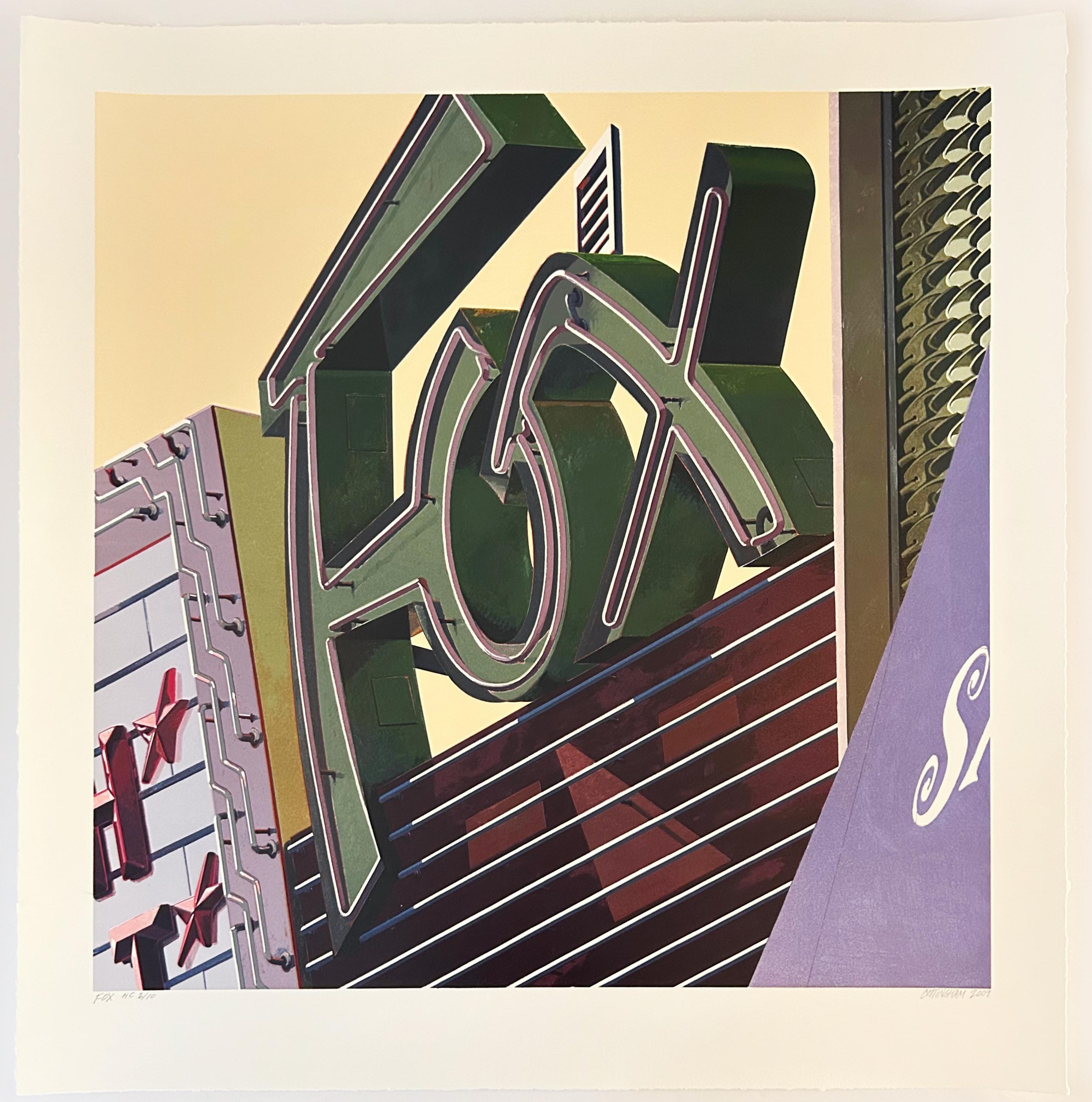 Fox, da American Signs - Print di Robert Cottingham