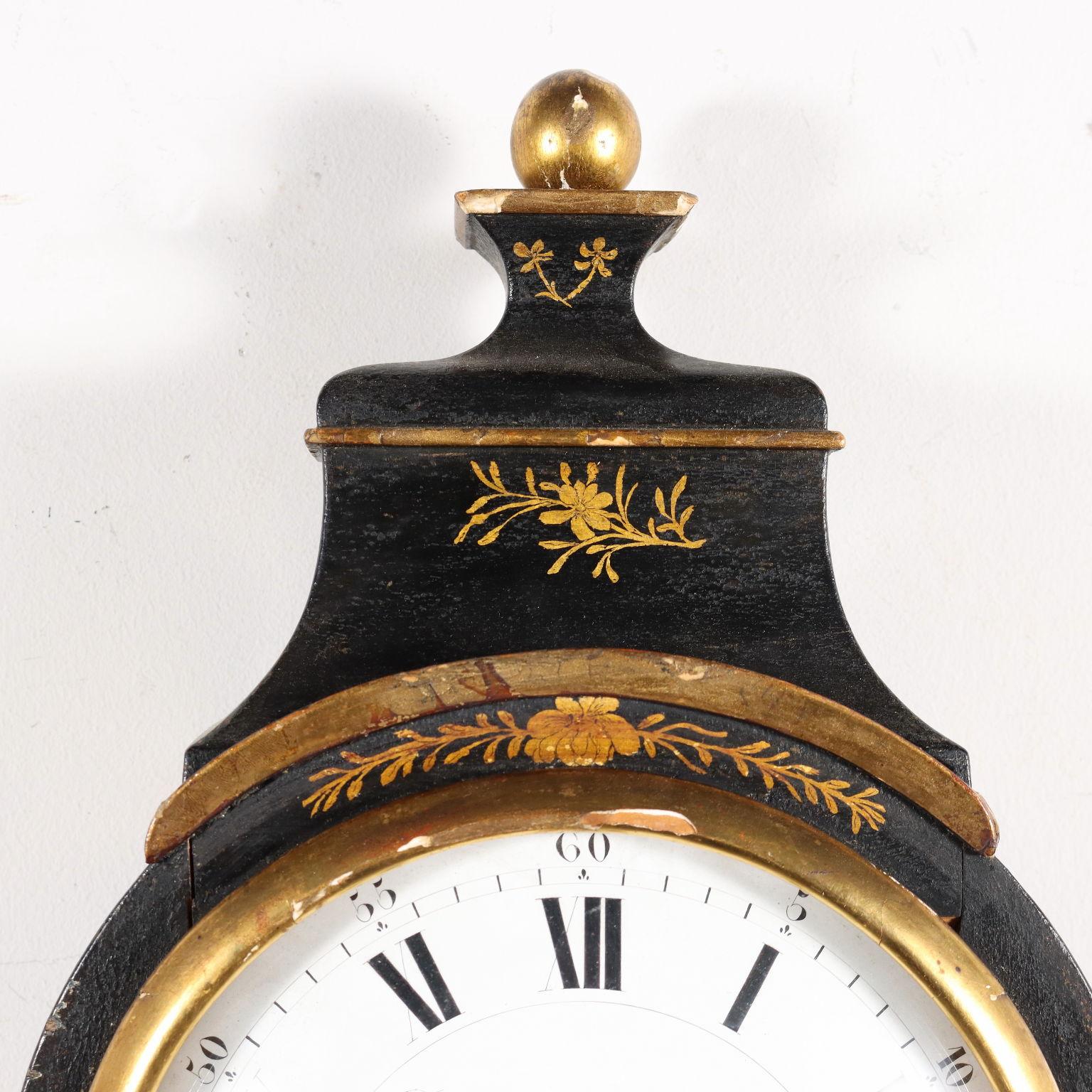 Robert & Courvoisier Clock Ebonized Wood Switzerland '700   In Good Condition In Milano, IT