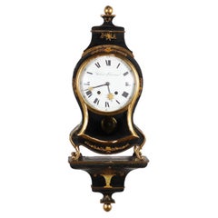 Antique Robert & Courvoisier Clock Ebonized Wood Switzerland '700  