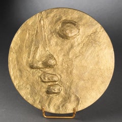 Robert Couturier : "La Lune", Médaille Double Face En Bronze Dor2 um 1960