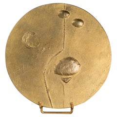 Robert Couturier : "La Lune", Médaille Double Face En Bronze Dor2 circa 1960