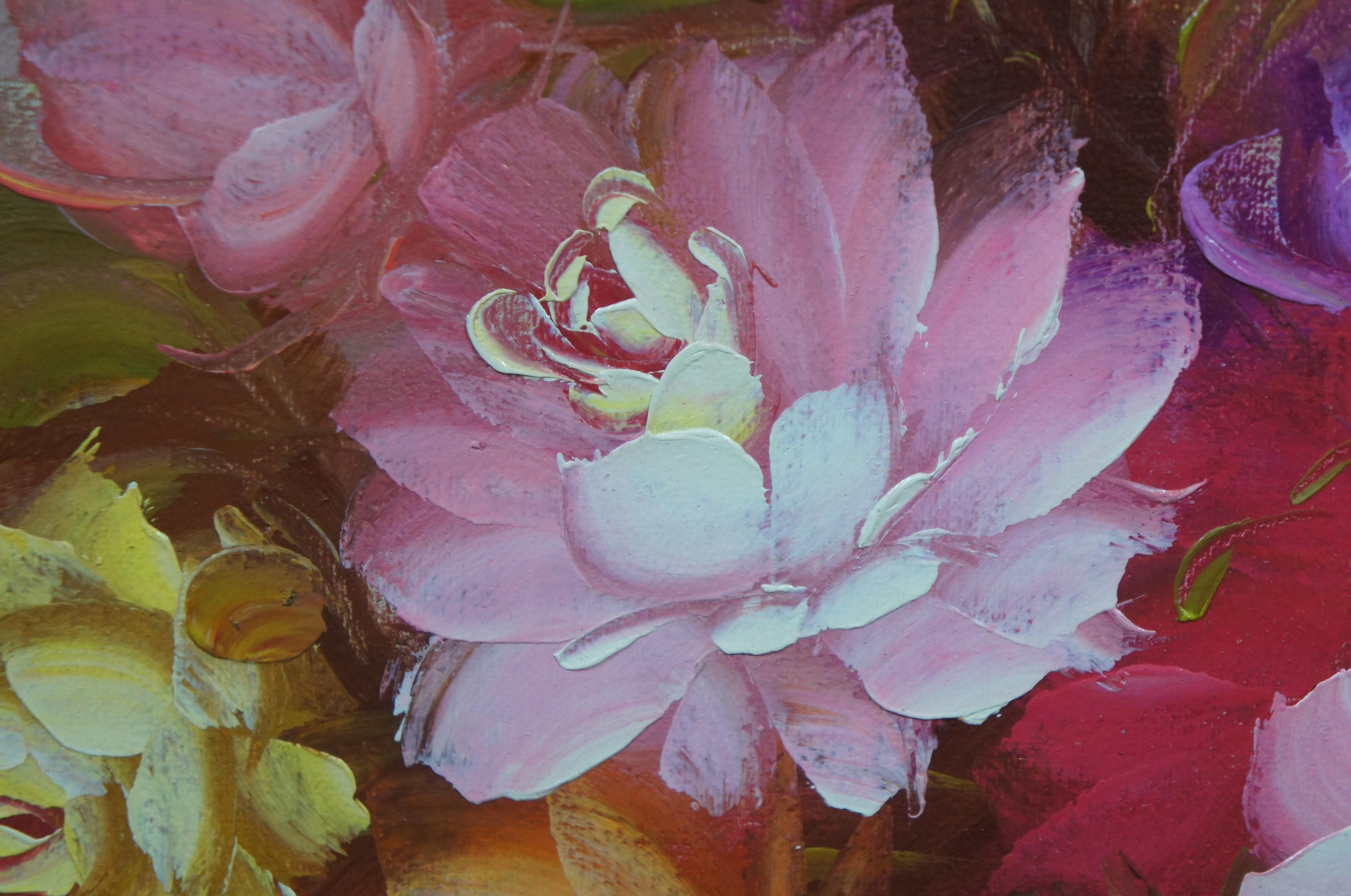 Blumenstrauß, Ölgemälde auf Leinwand, Robert Cox, Bontanisches Stillleben, Ölgemälde, 44