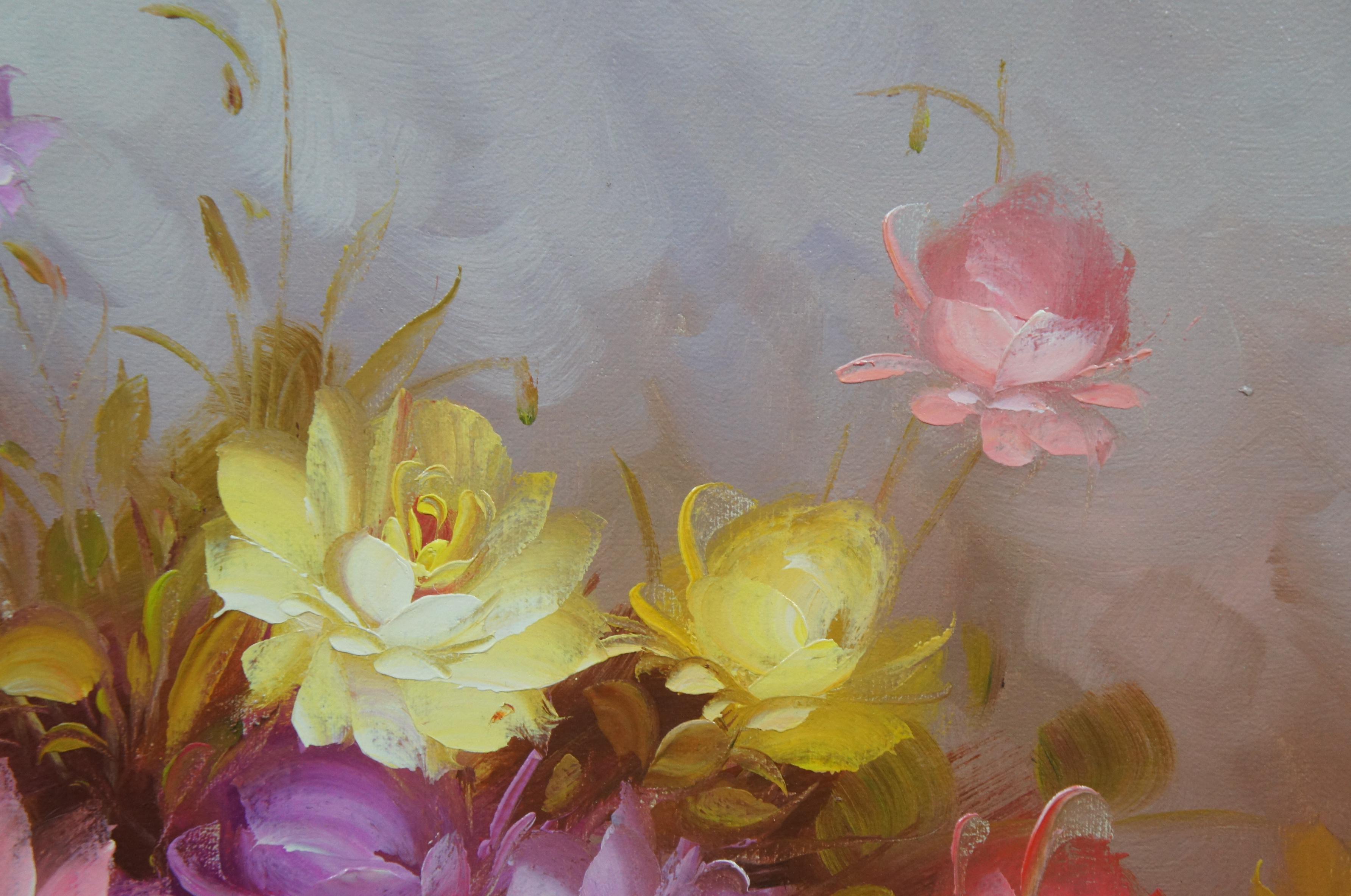 Blumenstrauß, Ölgemälde auf Leinwand, Robert Cox, Bontanisches Stillleben, Ölgemälde, 44