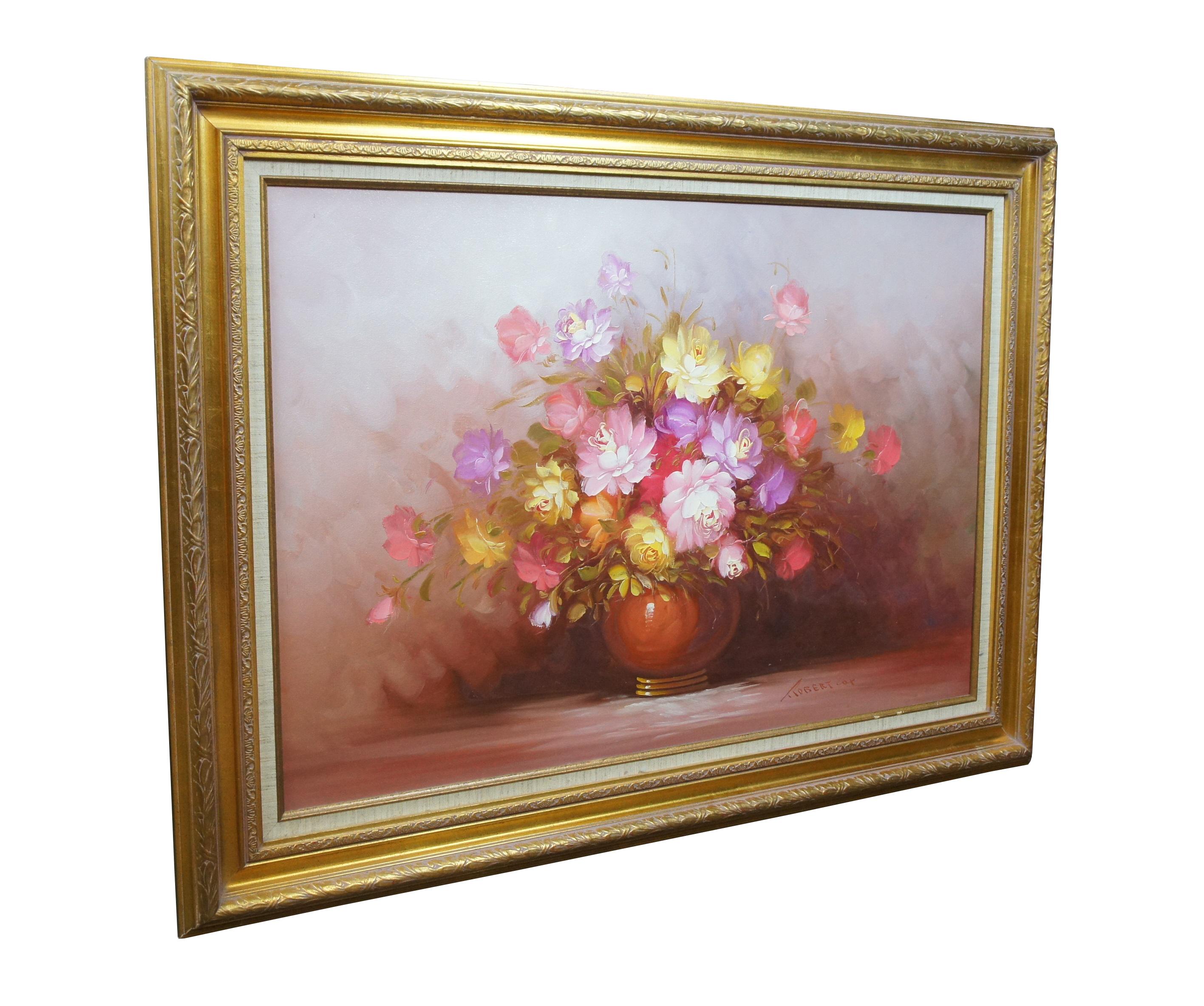 Blumenstrauß, Ölgemälde auf Leinwand, Robert Cox, Bontanisches Stillleben, Ölgemälde, 44