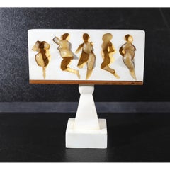 Abstract figurative sculpture with gallery label from Esther Robles Gallery