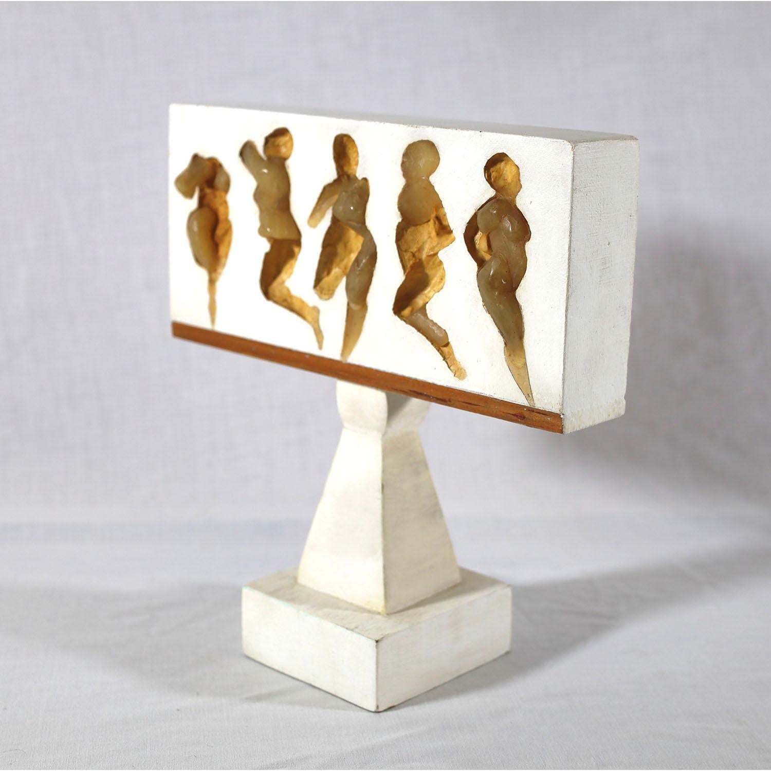 Robert Cremean Figurative Sculpture - Abstract figurative sculpture with gallery label from Esther Robles Gallery