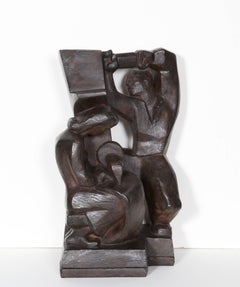 Trabajador de la construcción y la confección, Bronce de la WPA por Robert Cronbach