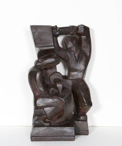 Construction & Garmentarbeiter, WPA Bronze von Robert Cronbach