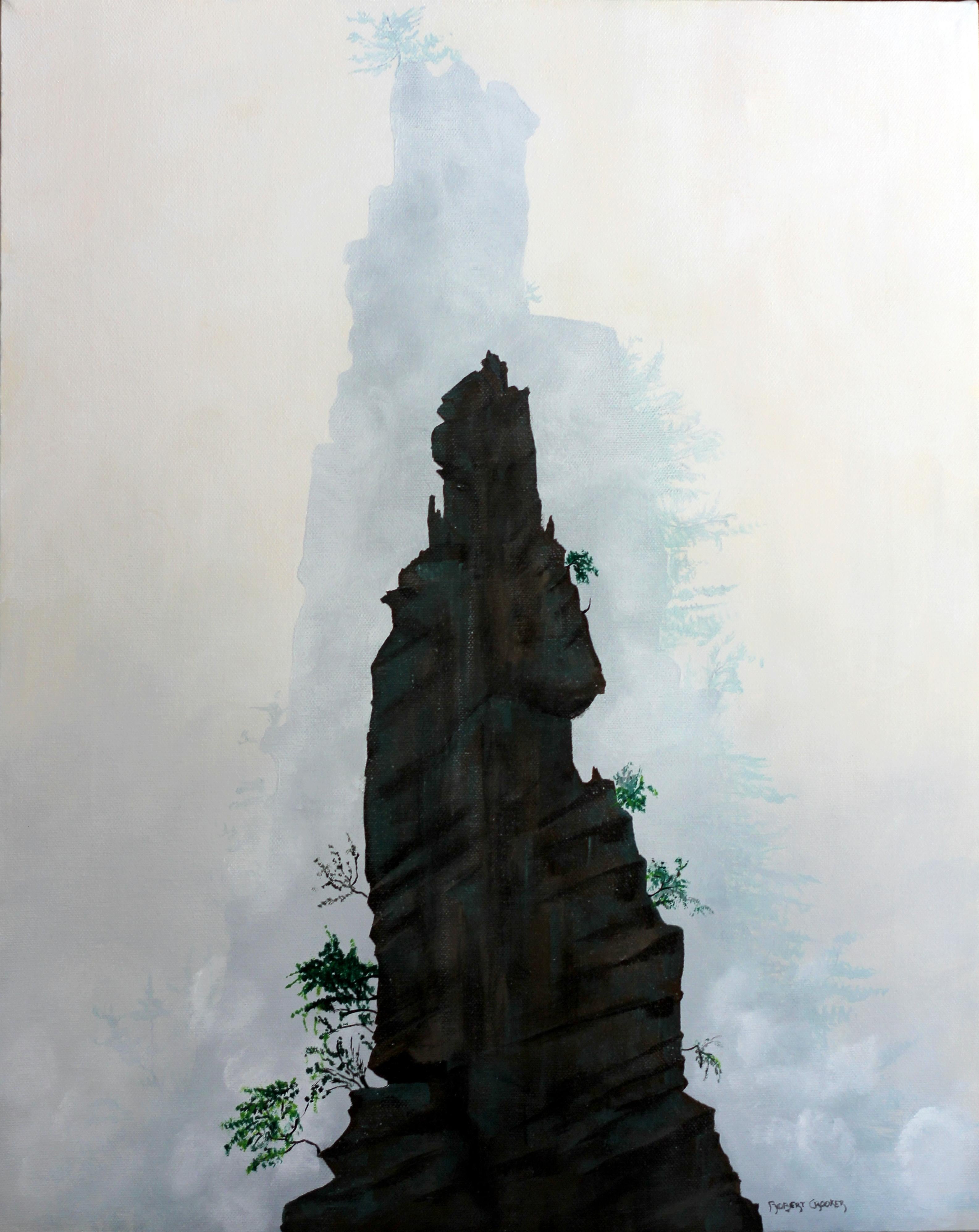 Robert Crooker Abstract Painting - Jagged Peaks, Original Landscape Painting, 2013