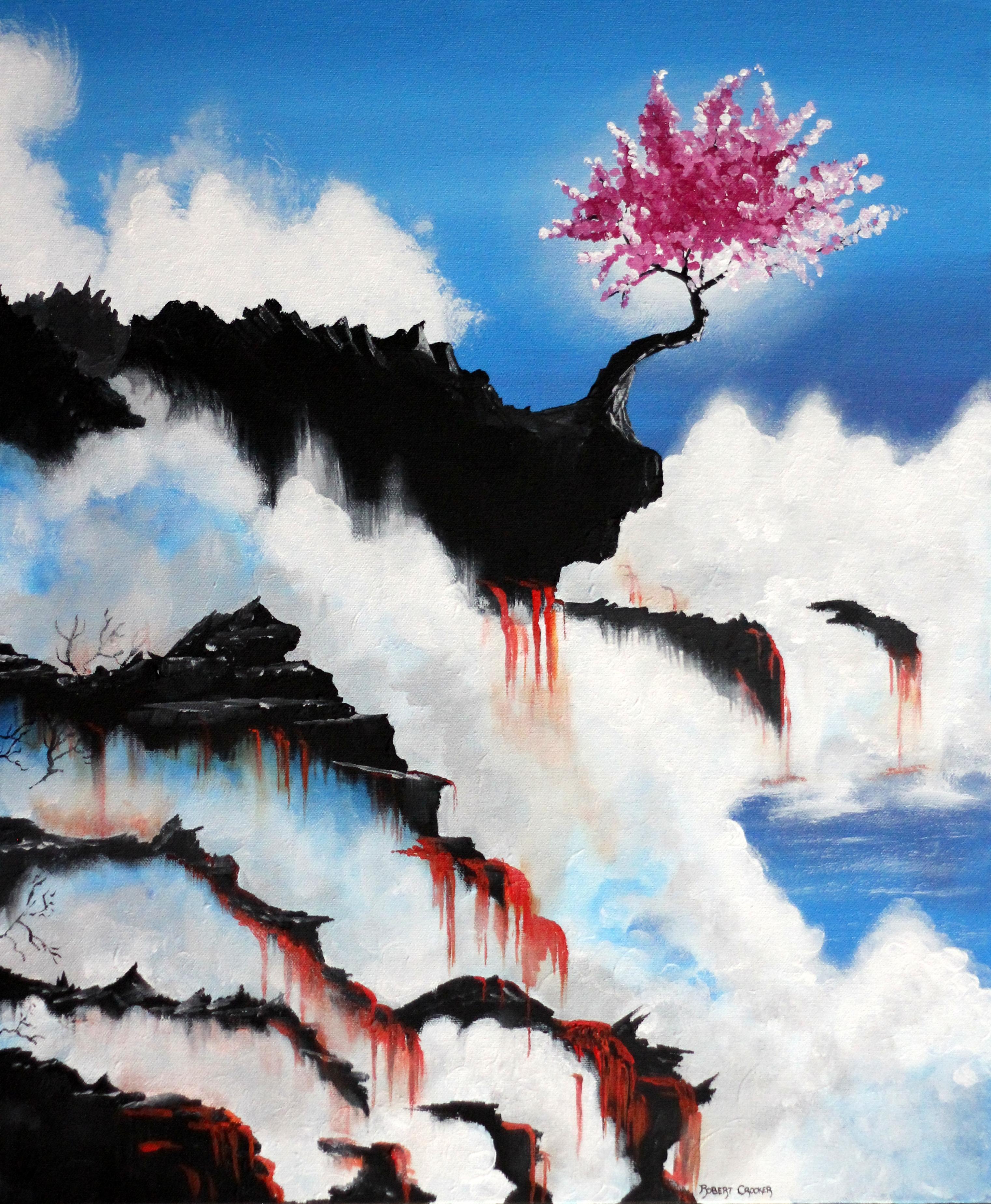 Robert Crooker Landscape Painting - Lava Flow, Original Acrylic Painting, 2021
