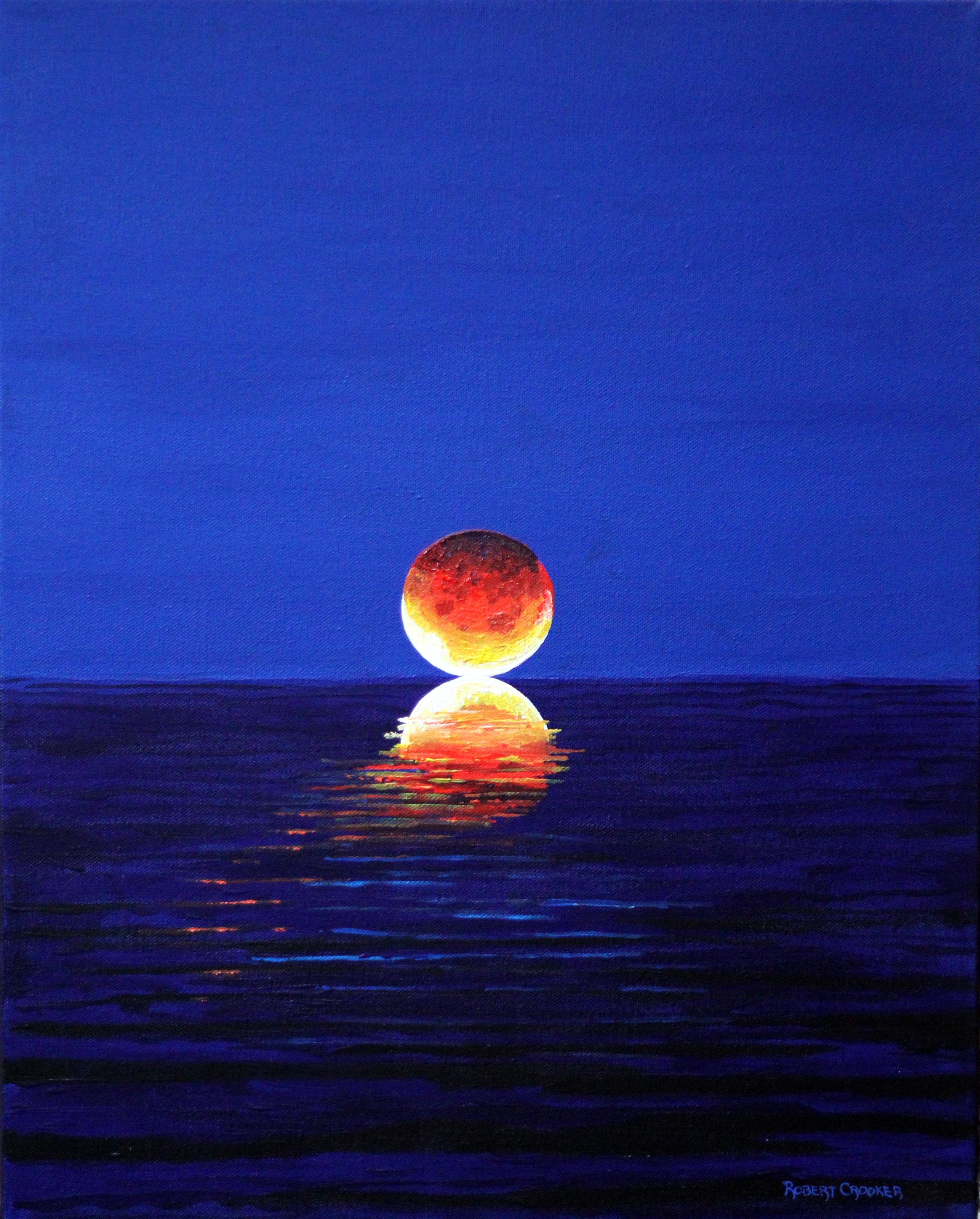 Robert Crooker Landscape Painting - Lunar Landing, Original Acrylic Painting, 2015