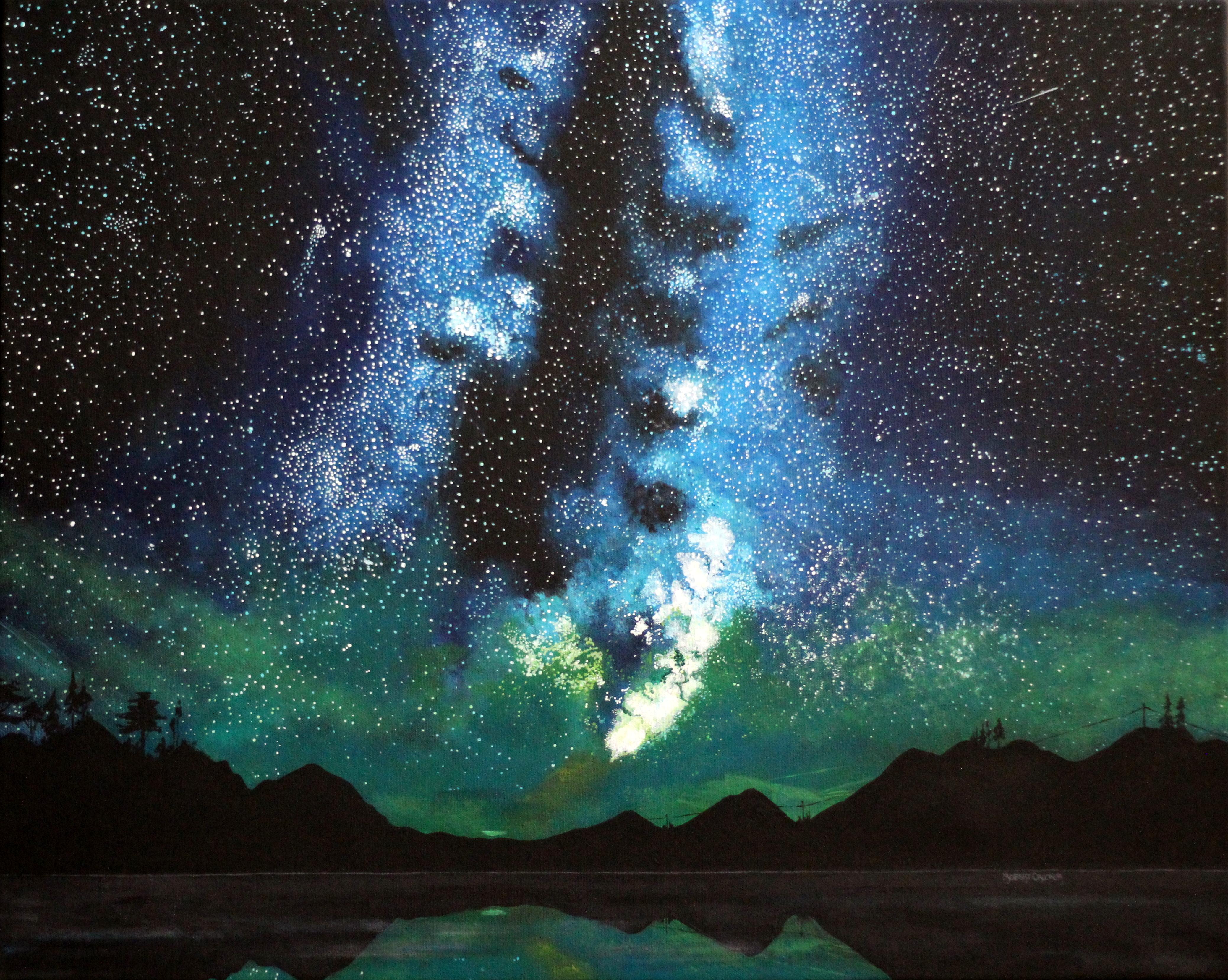 Robert Crooker Landscape Painting - Milky Way, Original Acrylic Painting, 2017